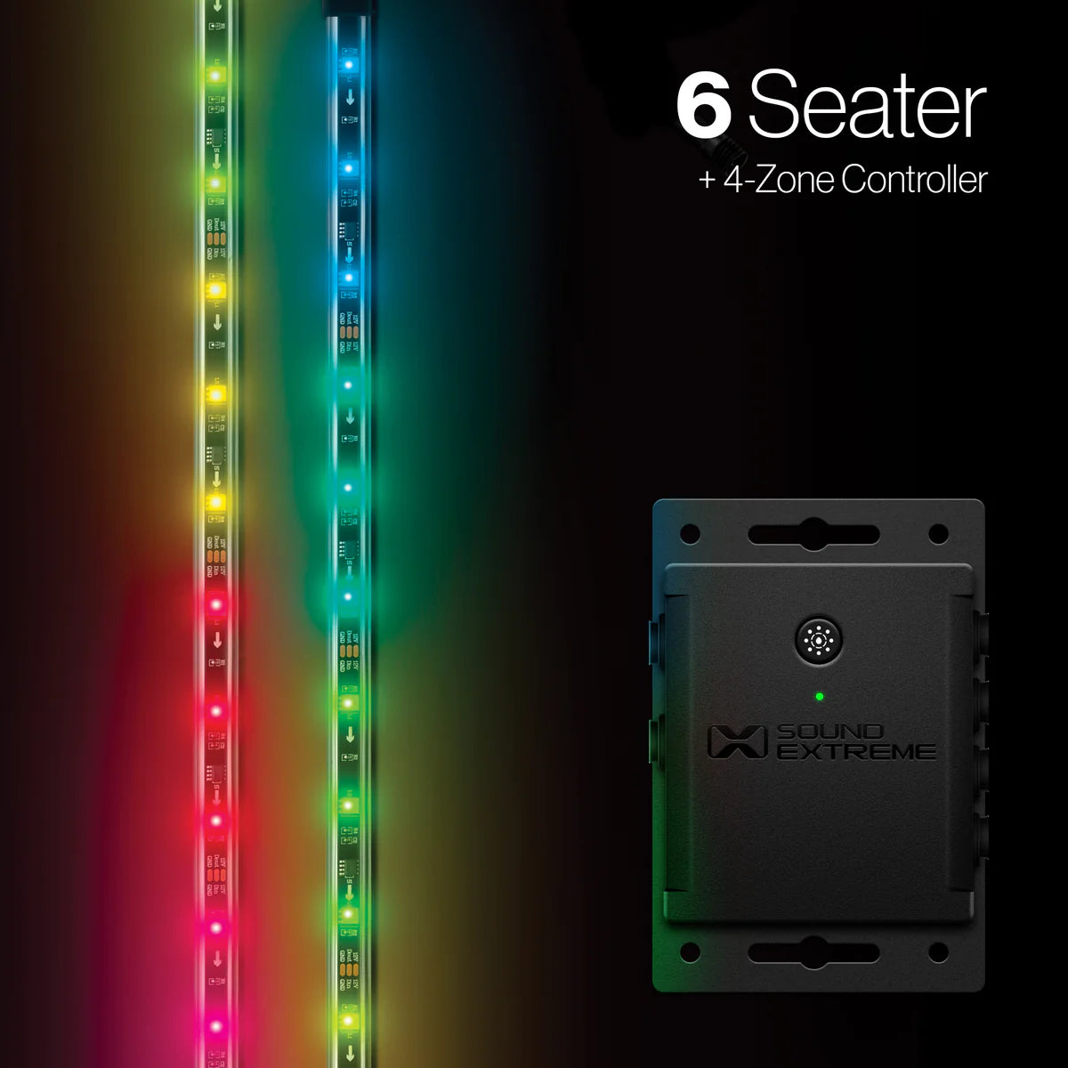 EcoXGear Extreme Strips - 6 Seat Cart + LED Controller